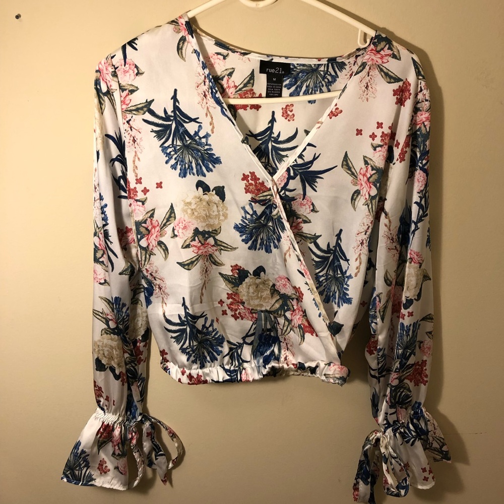 Rue 21 Silk Floral Shirt